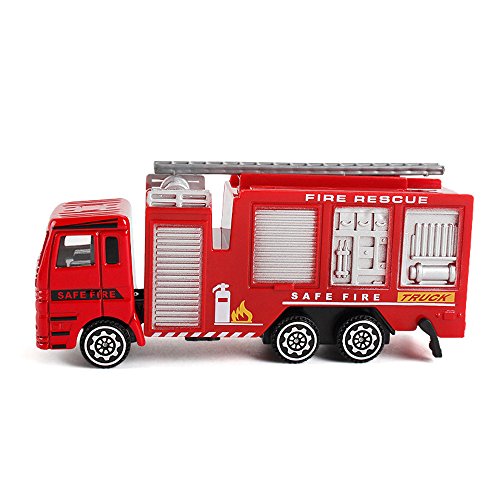 YUGHGH Toys Light and Sound Fire Engine Vehicle Alloy Engineering Toy Mining Car Truck Children\'s Birthday Gift Fire Rescue Maintenance Truck, fire Truck, Ladder Truck (1PC, fire Truck)