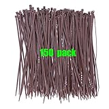Dark Brown 8 Inch Cable Ties Fastener for Fence in Bulk 150 Pack Handheld Typical Zip Ties with Bard Easy to Use
