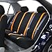 FH Group Car Seat Covers Unique Flat Cloth Full Set Automotive Seat Covers Front Set and Rear Solid Bench Orange Black Seat Covers w. Gift Universal Fit Interior Accessories for Cars Trucks and SUVs