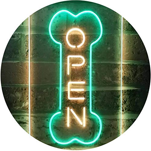 ADVPRO Open Dog Bone Grooming Pet Shop Display Dual Color LED Neon Sign Green & Yellow 12" x 16" st6s34-i2494-gy