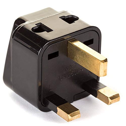 OREI 2 in 1 USA to UK/Hong Kong Adapter Plug (Type G) 2 Pack, Black