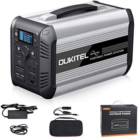 Oukitel ポータブル電源 大容量614 4wh 1900mah 家庭用蓄電池 家庭とアウトドア両用バックアップ電源 Pse認証済 純正弦ac 500w 瞬間最大1000w Dc シガーソケット Usb 急速充電qc3 0 Type C 60w Pd3 0対応 出力 Lcd大画面表示 ソーラー充電 キャンプ 車中泊 防災グッズ
