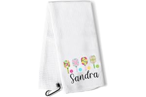 Personalized Pickleball Towel with Clip – Embroidered Microfiber Sports Towel for Men & Women, Funny Custom Gifts for Pickleb