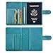 ACdream Passport Holder Cover, Leather Travel Wallet Case, RFID Blocking Document Organizer Protecrtor, with Slots for Credit Cards, Boarding Pass, for Women and Men - Sky BLue