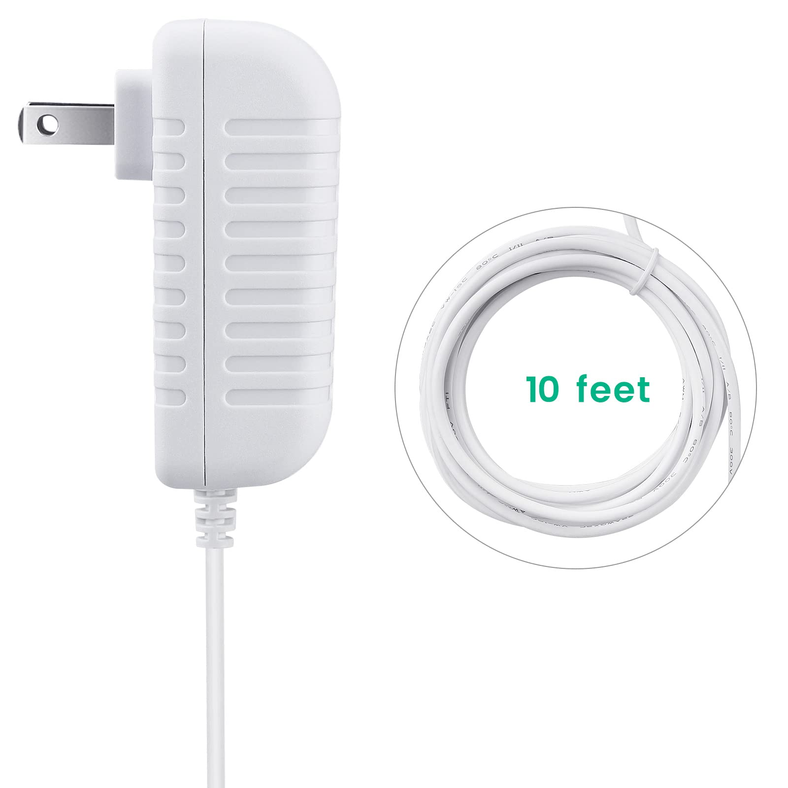 5V DuetSoothe Power Cord for Graco Simple Sway - 6V Snugapuppy Charger Replacement for Fisher Price, Ingenuity Swing, 10 ft, White