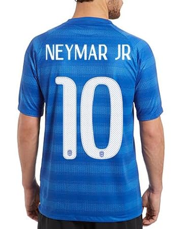 Amazon.com : NEYMAR JR #10 NEW WORLD CUP 2014 -15 BRAZIL AWAY BLUE SOCCER JERSEY FOOTBALL SHIRT 