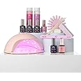 Pink Gellac Premium Peel Off Gel Polish Kit - UV & LED Lamp Gel Nail Polish Set includes Base, Top Coat & Nude Color - Beginner Friendly