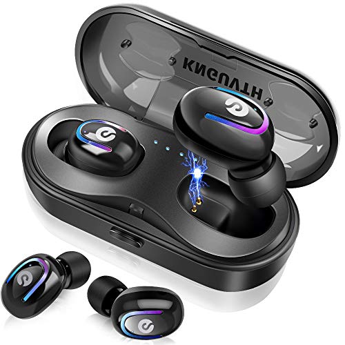 Wireless Earbuds, KNGUVTH Bluetooth Headphones 5.0 True Wireless Stereo Headset Built-in Mic Invisible In Ear Sport Sweatproof Earphones with Charging Case Compatible with iPhone Samsung Android