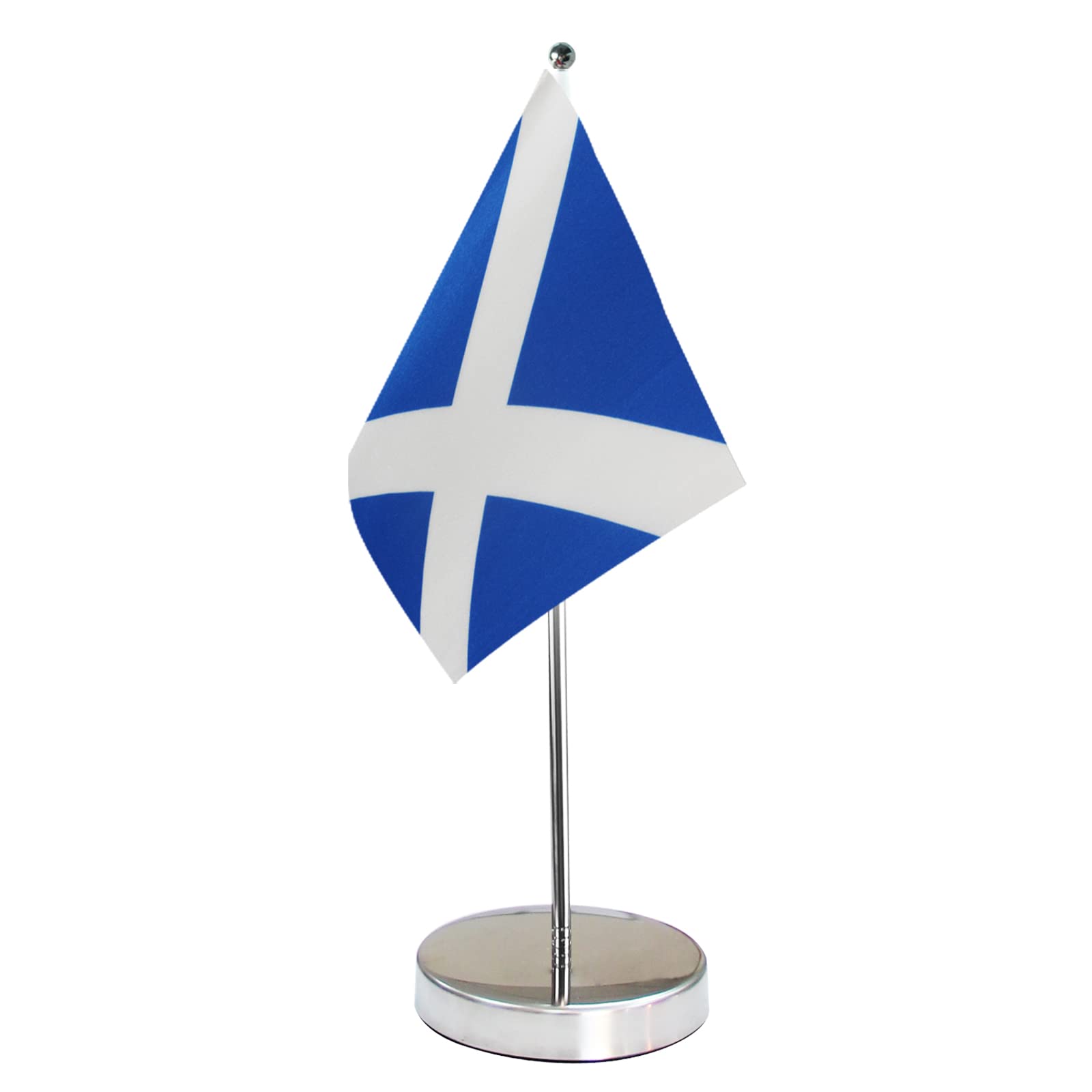 Scotland Table Flag for Office Desk Decor, Scottish Desk Flag for Table Decor, Include Stainless Steel Base and Adjustable Pole