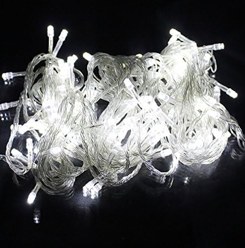 33ft/10m LED String Lights 100 Leds Copper Wire Lights for Chritsmas Wedding Halloween Patio Party Decorations Indoor Outdoor Fairy String Lights 110v (White)