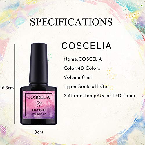 Fashion Zone 8 Colors Gel Nail Polish Starter Kit with 24W UV LED Nail Dry Lamp, Base Top Coat Home Manicure Tool Sets