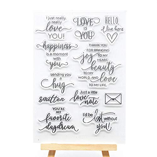 Welcome to Joyful Home 1pc I Love You Mail Sentiment Clear Stamp for Card Making Decoration and Scrapbooking