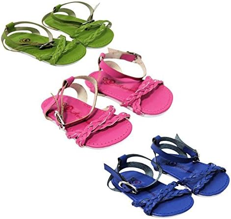 Arianna Set of 3 Spring Summer Braided Sandals BLUE | PINK | LIME GREEN | Fits American girl 18 Inch DOLL &amp; Other 18" Dolls