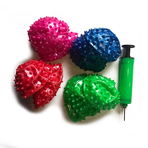 LoveInUSA 12 Pack Sensory Knobby Bounce Balls Party Balls Massage Balls With Air Pump Kit