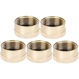 Kbrotech Propane Tank Caps Solid Brass Refill 1 LB Propane Gas Bottle Cylinder Sealed Cap for Outdoor Camping BBQ (5pieces)
