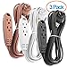 Aurum CECOMINOD067628 Cables 3-Feet 3 Outlet Extension Cord Indoor/Outdoor Extension Cord 16AWG 3 Pack- (Black/White/Brown) - UL Listed