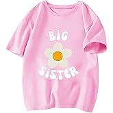 Big Sister Shirt Toddler Girls T-Shirt Promoted to Big Sister Clothes Outfit Announcement Tees Little Kids Top 2-7T