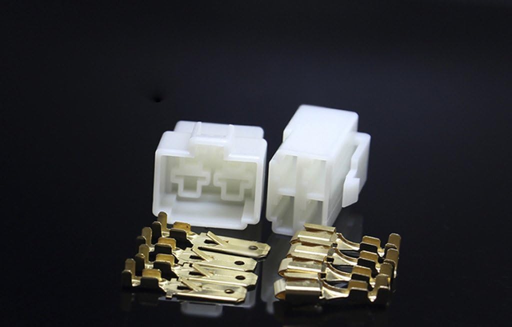 5Pcs 6.3mm 4P Car Electrical Multi Plug Connector Terminal Block Socket Male&Female