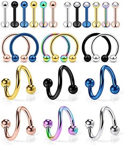 Super Tiny Triple Stones Threadless Flat Back Tragus Stud, 20,18,16ga, 5-10mm Un