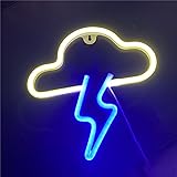 QiaoFei Cloud-Lightning Neon Sign Lights with USB or Battery Operated Decor for Kid's Room Bedroom Bar Restaurant Game Room C