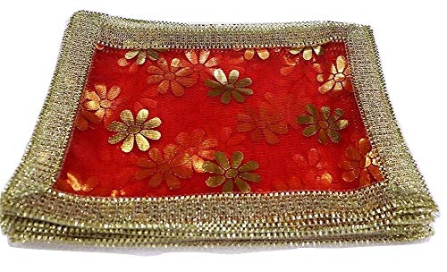 Generic Polyester Puja Chunri Cloth (Red_10 x 13 cm)