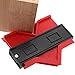 Contour Gauge Duplicator 5 Inch Contour Profile Gauge, Multi-functional Plastic Contour Duplicator Edge Shaping Measure Ruler for Tiling Laminate Woodworking Practical Tool (Red)