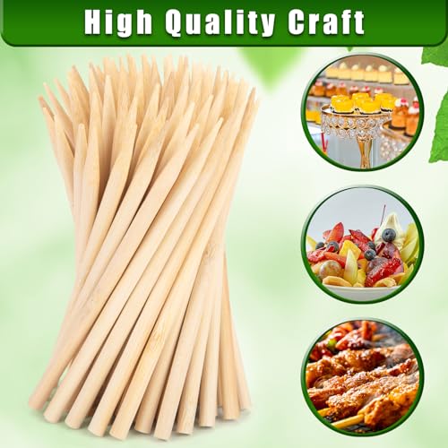 HANSGO 180PCS Candy Apple Skewers Sticks, Thickened Bamboo Sticks for Caramel Apple Semi-point Sticks Corn Dog Sticks Lollipop Sticks Sausage Meat Fruit Chocolate Fountain Skewers