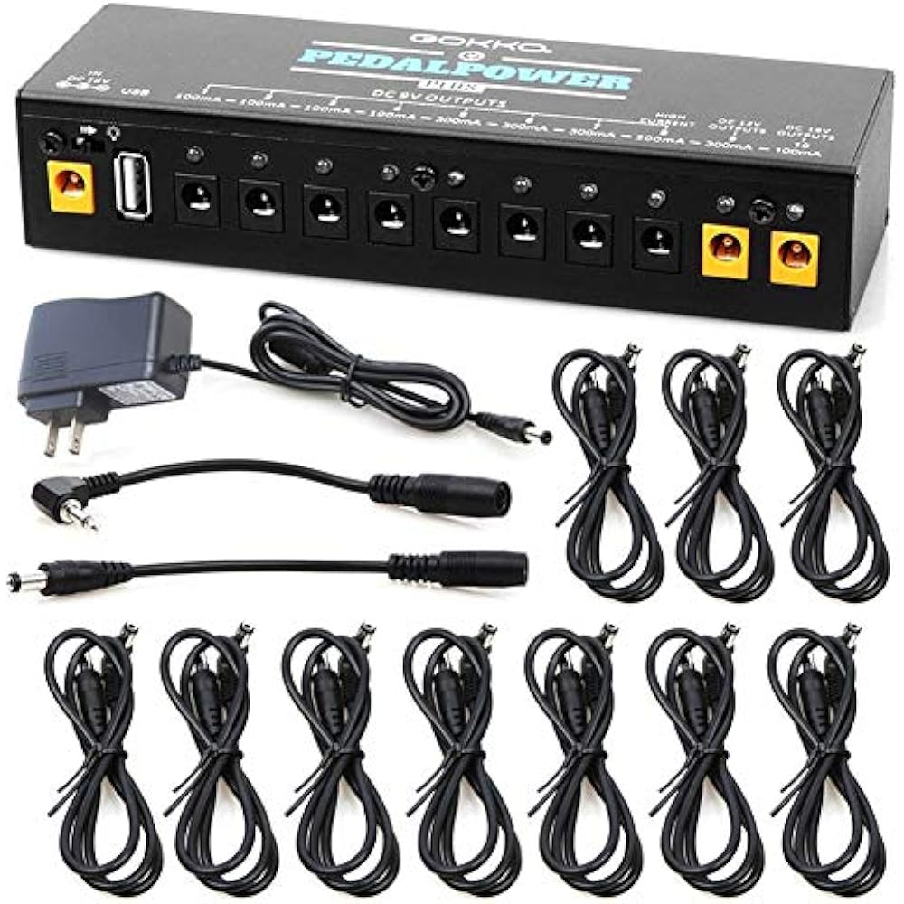 Guitar Pedal Power Supply With 10 DC Output For 9V/12V/18V Effect