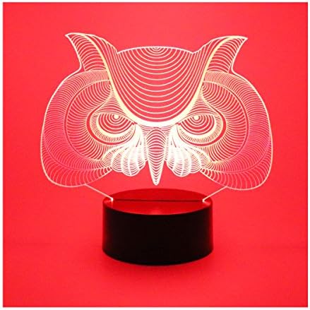 Hguangs 3D Lamp Owl Head Shape Night Lamp Night Light Desk Table Light 7 Colors Changing Touch Control Gift for Christmas Birthday Valentine's Day Kids Children Girl and Boy