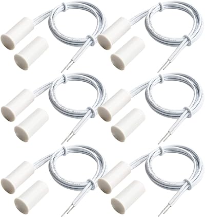 Gebeldet 6pcs Wired Recessed Door Window Magnetic Reed Switch Alarm Sensor White