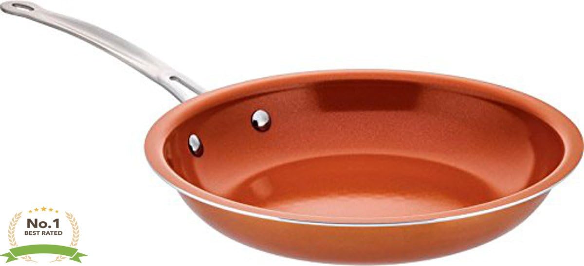Copper Ceramic NonStick 10" Skillet Frying Pan w/Induction