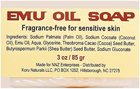 Emu Oil Soap Natural for Sensitive Skin No Artificial Fragrance