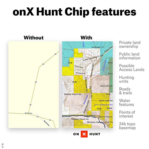 ONX Hunt: California Hunt Chip for Garmin GPS - Hunting Maps with Public & Private Land Ownership - Hunting Units - Includes Premium Membership Hunting App for iPhone, Android & Web