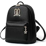 Wink Kangaroo Stylish Girls Ladies PU Leather Backpack Purse Shoulder Bag School Travel Daypack