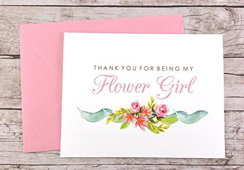 Thank You For Being My Flower Girl Card, Wedding Card, Flower Girl Thank You Card (FPS0019)