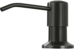 HOANMPY Soap Dispenser for Kitchen Sink, Built in, Stainless Steel (Gun Metal), Pump Set for Dish Soap or Lotion, Refill from The Top,Kitchen Sink 17 OZ,Built-in Soap Dispenser,for CounterTop, Black