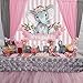 Allenjoy 7x5ft It's a Girl Elephant Backdrop for Baby Shower Princess Newborn Birthday Decoration Pink White Stripes Watercolor Flower Photography Background Photo Booth Studio Props Favors Supplies