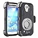 S4 Case,Galaxy S4 Case,Military Shockproof Protective Case and Holster for Galaxy S4 Dual layer Case with 360 Degrees Swivel Ring Kickstand (Black)