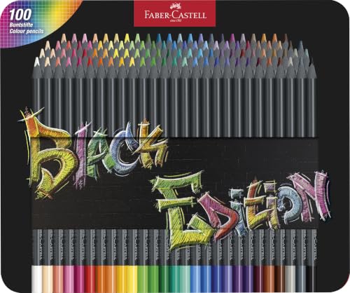 Faber-Castell Black Edition Colour Pencils, Tin of 100