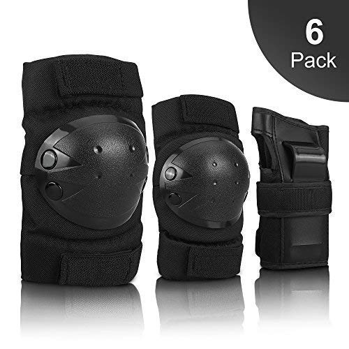 IPSXP Knee Pads Set, Protective Gear for Kid Children Teenager Adult with Knee Elbow Wrist Pads for Rollerblading, Skating, Skateboard, Scooter, Biking, Cycling (30-45 kg)