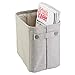 mDesign Soft Cotton Fabric Closet Storage Organizer Bin Basket Storage Organizer for Bathroom - Attached Handles - Use on Vanity, Cabinet, Shelf, Countertop, Tall, 4 Pack - Light Gray