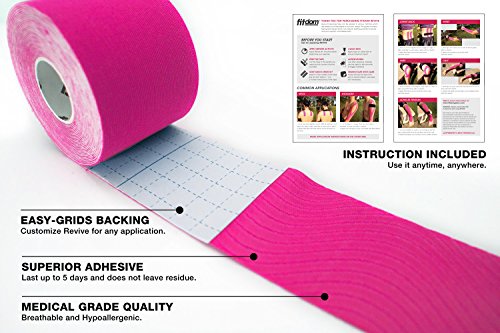 Fitdom Kinesiology Physiotherapy Synthetic Sports Tape in Uncut, Precut & Bulk Roll + BONUS Instruction. FDA Approved. Therapeutic Taping for Knee, Shoulder, Elbow & More. Providing Recovery & Support - Thumbnail 4