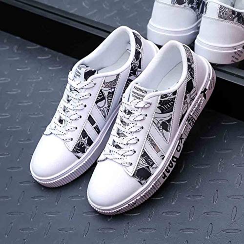 Men Low Top Sneakers,Dacawin Student Fashion Popular Running Walking Shoes Casual Lace-up Flat Shoes - Thumbnail 3