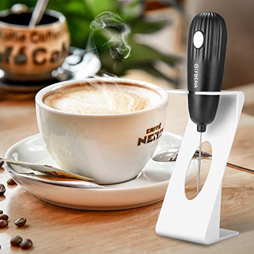 Gifbera Coffee Mixer Milk Frother Handheld Electric Battery Operated Foam Maker for Coffee Lattes, Cappuccino, Hot Chocolate, Frappe, Drink Mixer With Durable Stainless Steel Whisk, FDA Approved