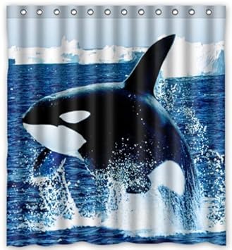 Amazon Com Fjar8 Bath Curtain Top Design Killer Whale Orca Shower