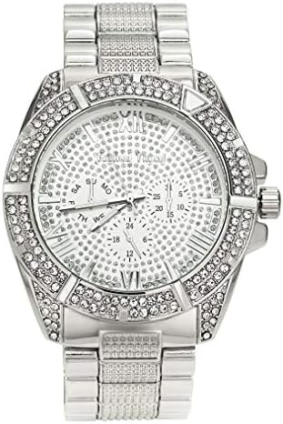 The Bling King Men's 9ct Gold Filled or Platinum Plated Iced Out Hip Hop Bling Watch