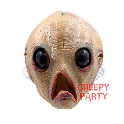 CreepyParty Deluxe Novelty Halloween Costume Party Latex Head Mask Alien