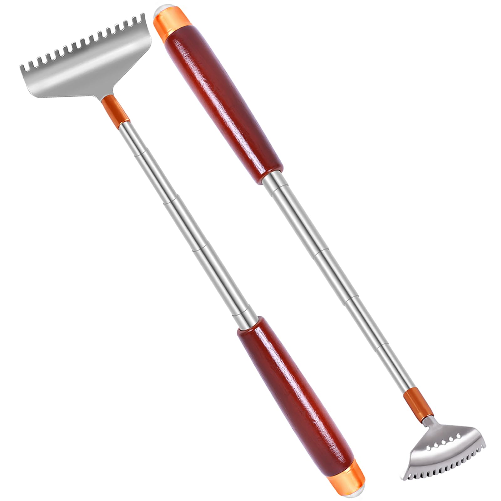Back Scratchers for Adults Extendable, 2 Pack Back Scratchers for Women Men Telescopic with Wood Handle, Upgraded 304 Stainless Steel Wider Claw, Multi-Functional Hand Massager Ball for Body
