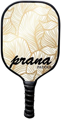 Prana Graphite Pickleball Paddle Gold Leaf With Honey PP Core, All Carbon Pickle Ball Paddles Meet USAPA Specifications