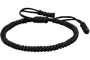 COLORFUL BLING Handmade Tibetan String Bracelet Adjustable Woven Rope Knot Buddhist Kabbalah Protection Lucky Friendship Bracelets for Mens Womens Amulet Gifts